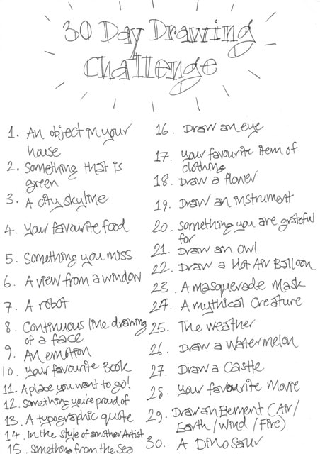 2024 30 Day Drawing Challenge